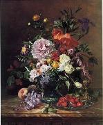 unknow artist, Floral, beautiful classical still life of flowers 06